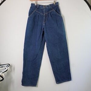 Calvin Klein Vintage 90s Mom Jeans High Waist Pleated Dark Wash‎ Size 8